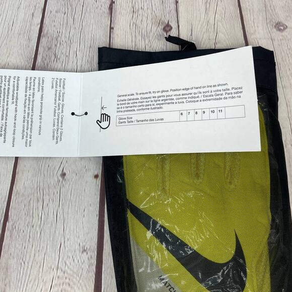 NWT Nike Match Goal Keeper Yellow Soccer Gloves Adult Size 8 (CQ7799-765) - Picture 9 of 10